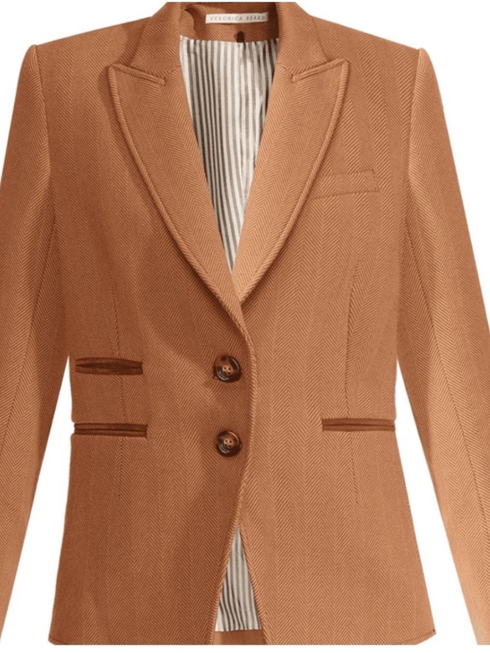 $750 Veronica Beard Hudson  Herringbone Dickey Jacket elbow patch plus size 22